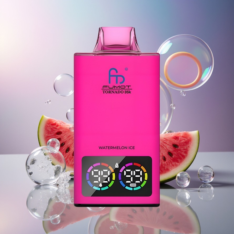 Fumot Tornado 35000 Svensk Grossist Engångs Vape Vattenmelon Is med Dual Mesh Coil & 15ml E-juice