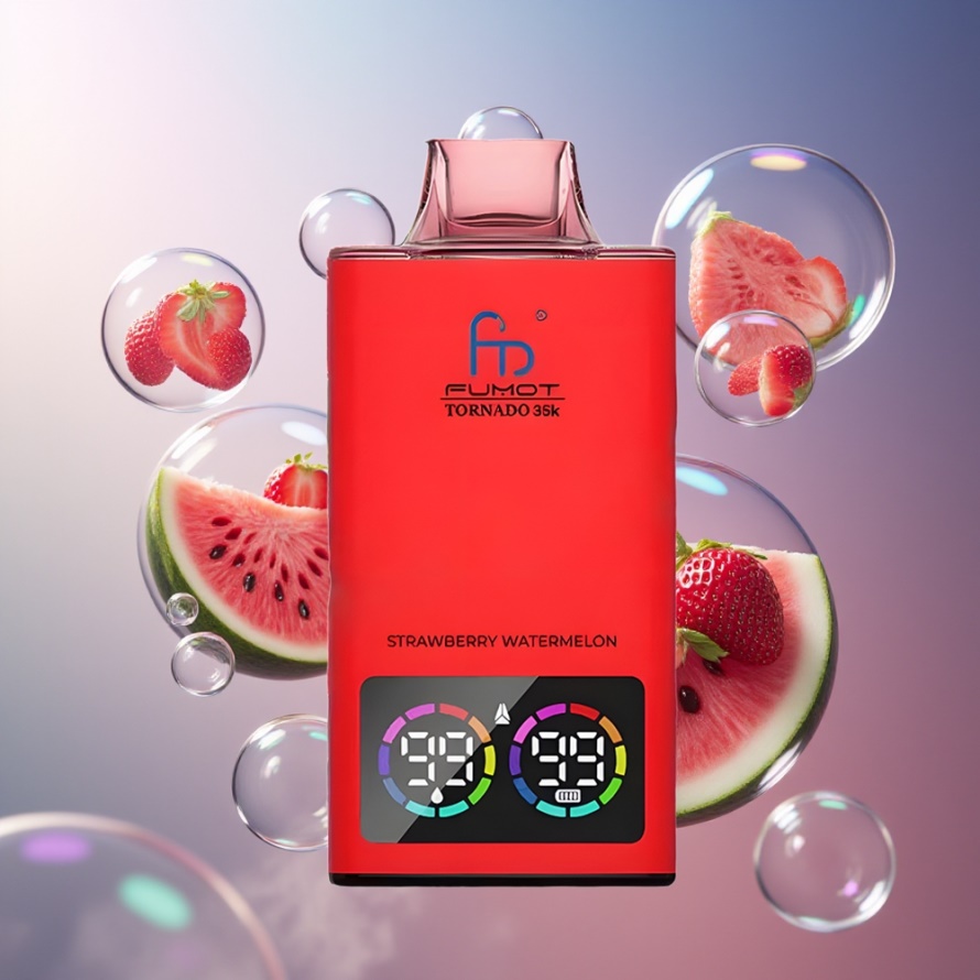 Fumot Tornado 35000 Svensk Grossist Engångsvape Jordgubb Vattenmelon Dual Mesh Coil USB-C