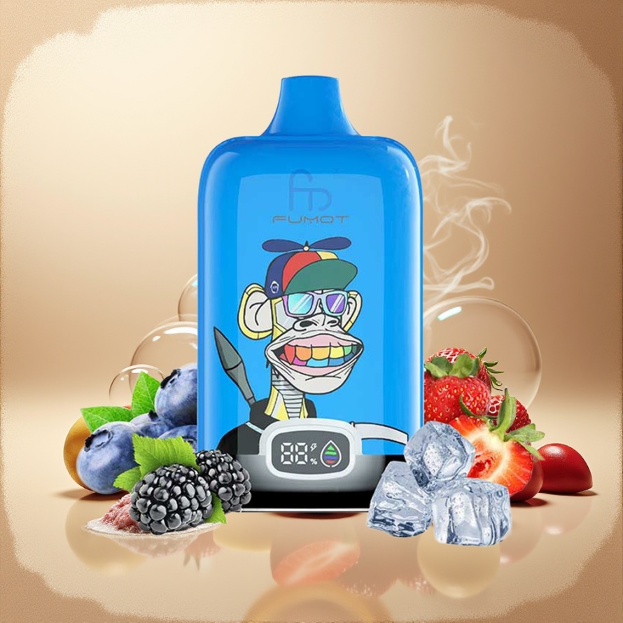 Fumot Tornado Digital Box 12000 Puffs Svensk Grossist Engångs Vape Jordgubb Druva Mesh Coil 20ml 550mAh Type-C