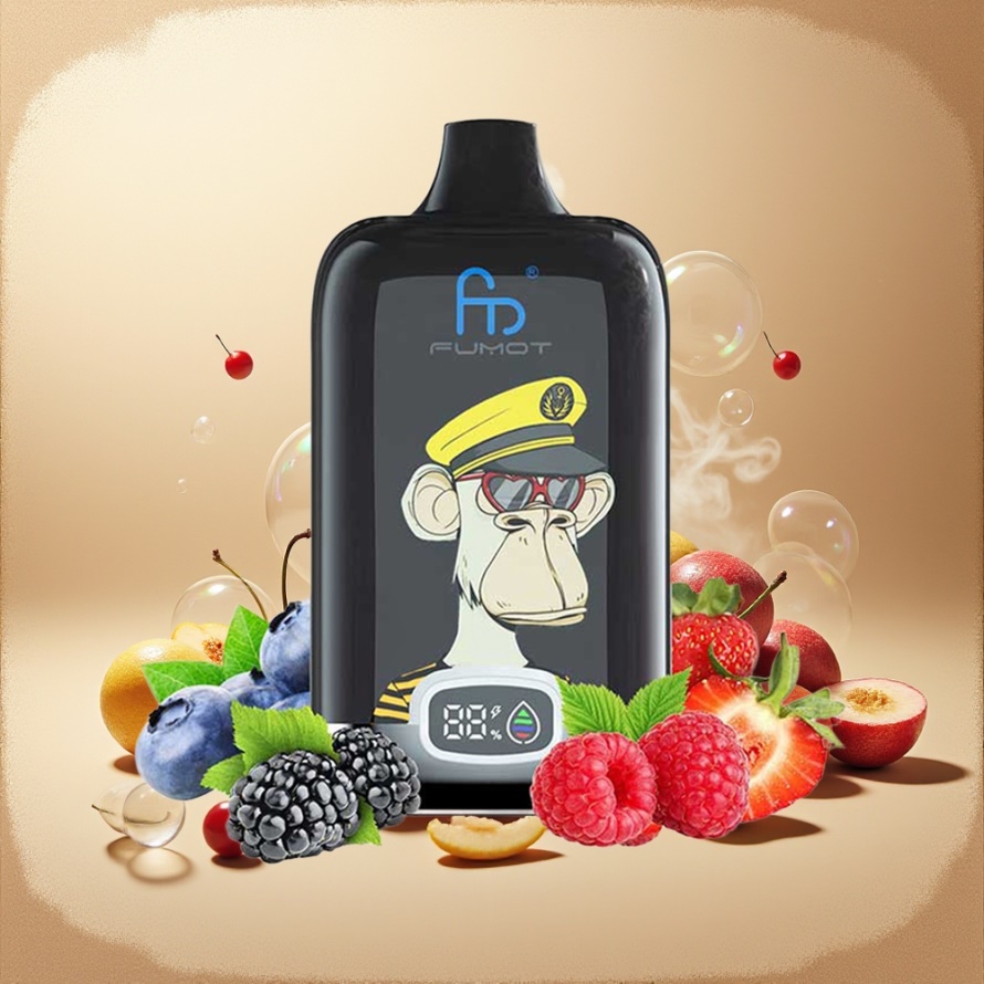 Fumot Tornado Digital Box 12000 Puffs Svensk Grossist Engångs Vape Körsbär 20ml Mesh Coil 550mAh Type-C