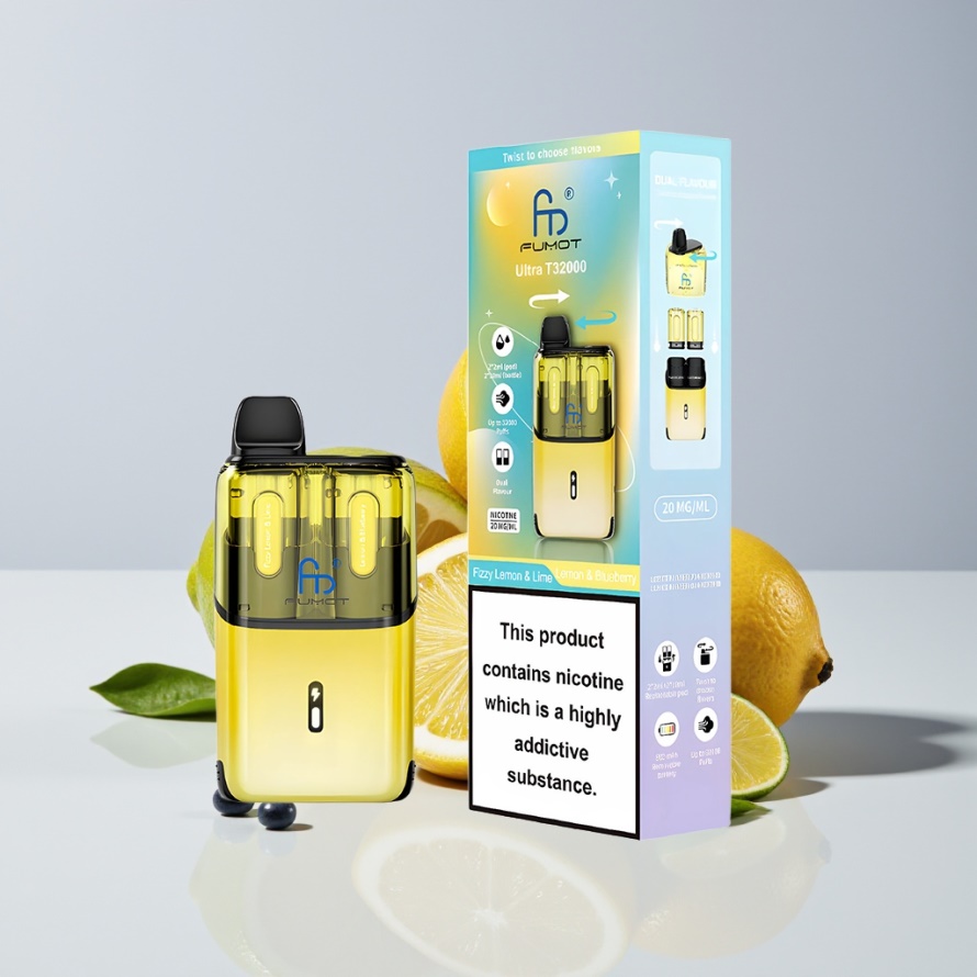 Fumot Ultra T32000 Engångsvape Frisk Citron & Lime - Citron & Blåbär för svensk grossist