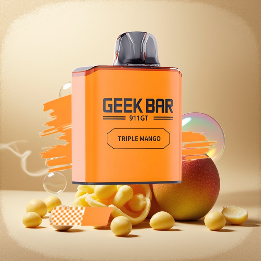 GEEK BAR 911 GT 16000 Puffs Svensk Grossist Engångs Vape Tre Mango med 800mAh & VPU Teknik