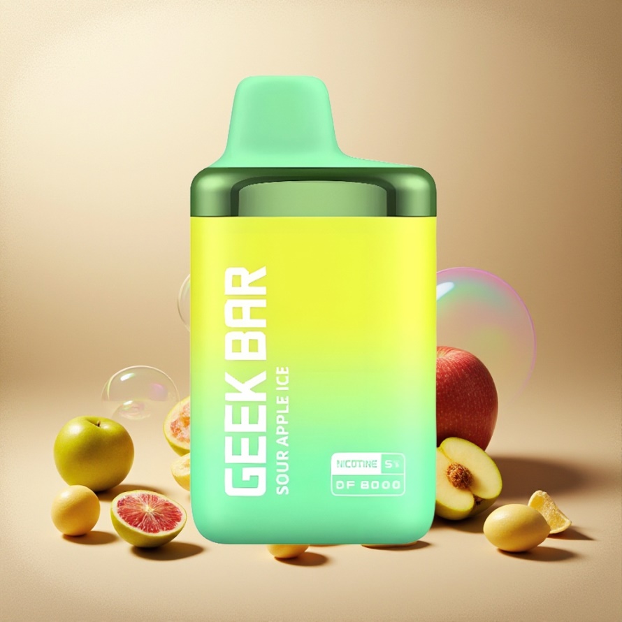 GEEK BAR DF8000 Engångs Vape Sur Äpple ICE med 8000 puffar, 14 mL E-Liquid, svensk grossist