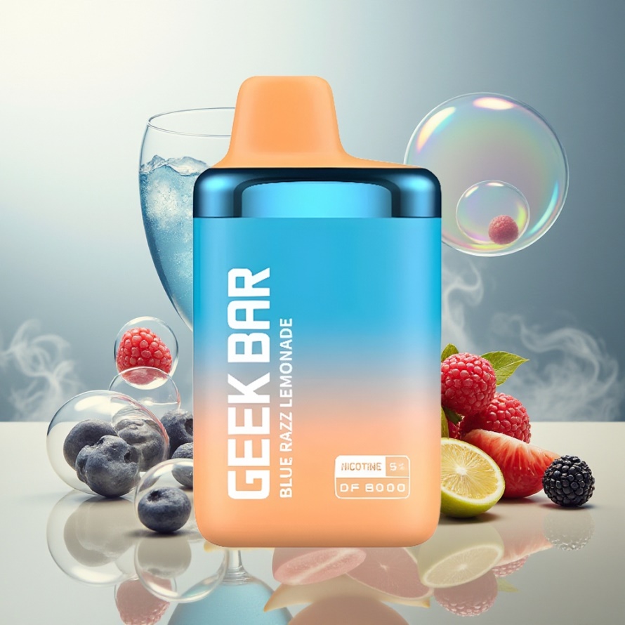 GEEK BAR DF8000 Engångs-vape Blå Hallon & Citron med 8000 puff, 14 mL E-vätska, svensk grossist