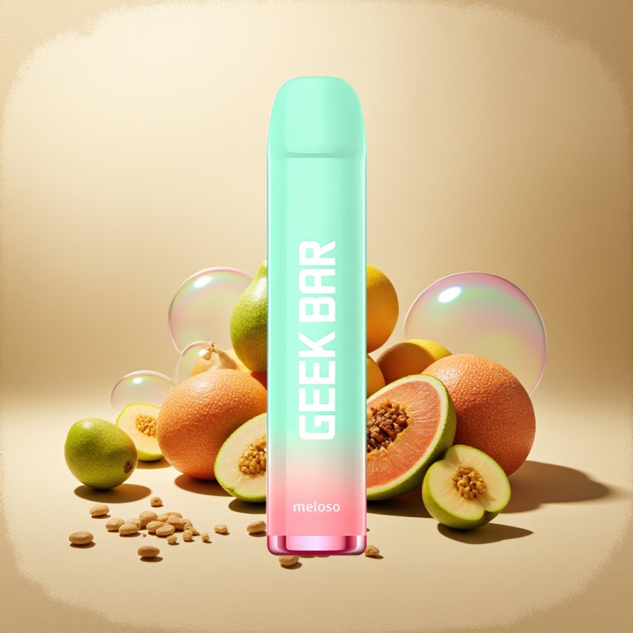 GEEK BAR Meloso 600 Puffs Engångs Vape Guava IS svensk grossist 2ml 550mAh 20mg