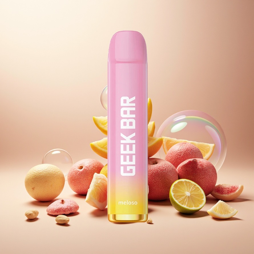 GEEK BAR Meloso 600 Puffs Engångs Vape Rosa Citron 2ml 550mAh 20mg svensk grossist