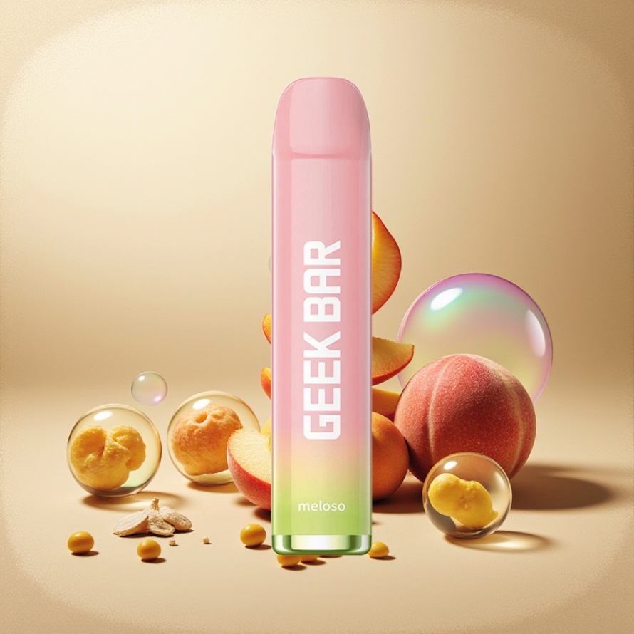 GEEK BAR Meloso 600 Puffs Engångsvape Persika IS svensk grossist 2ml 550mAh 20mg