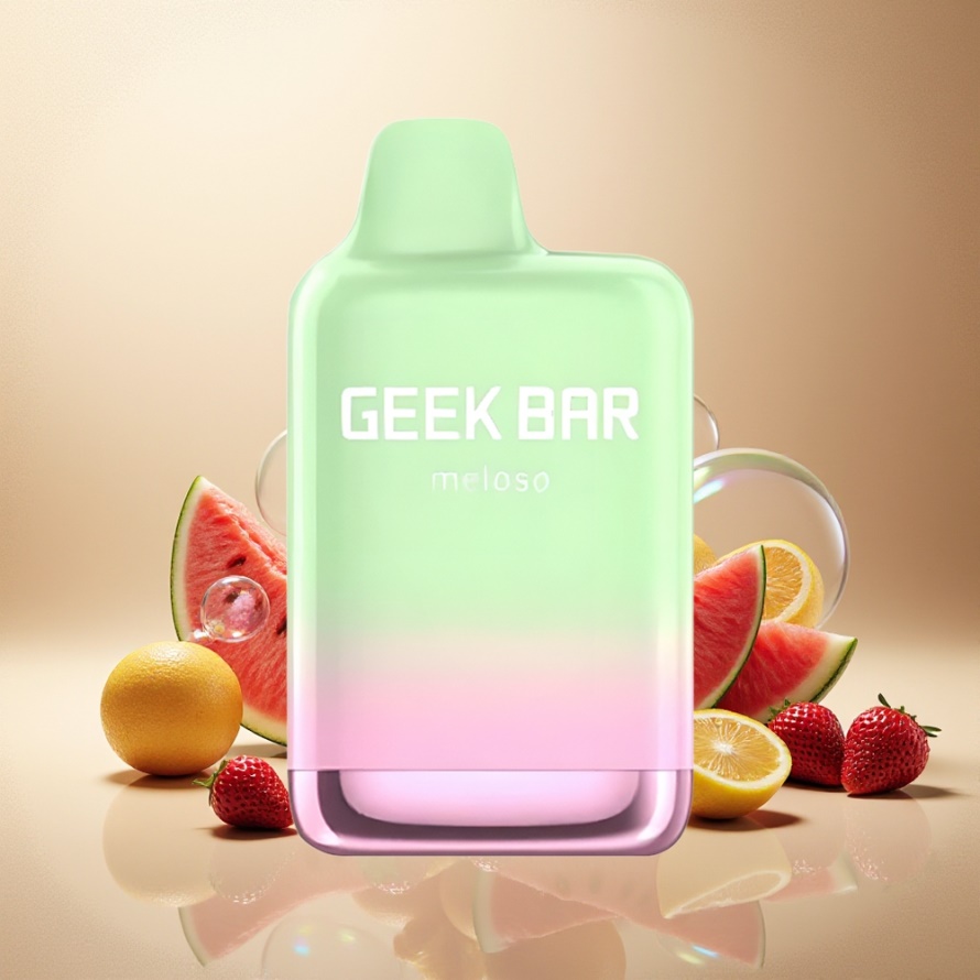 GEEK BAR Meloso Max 9000 Puffs Engångs Vape Jordgubb Vattenmelon 14ml 5% Nikotin svensk grossist