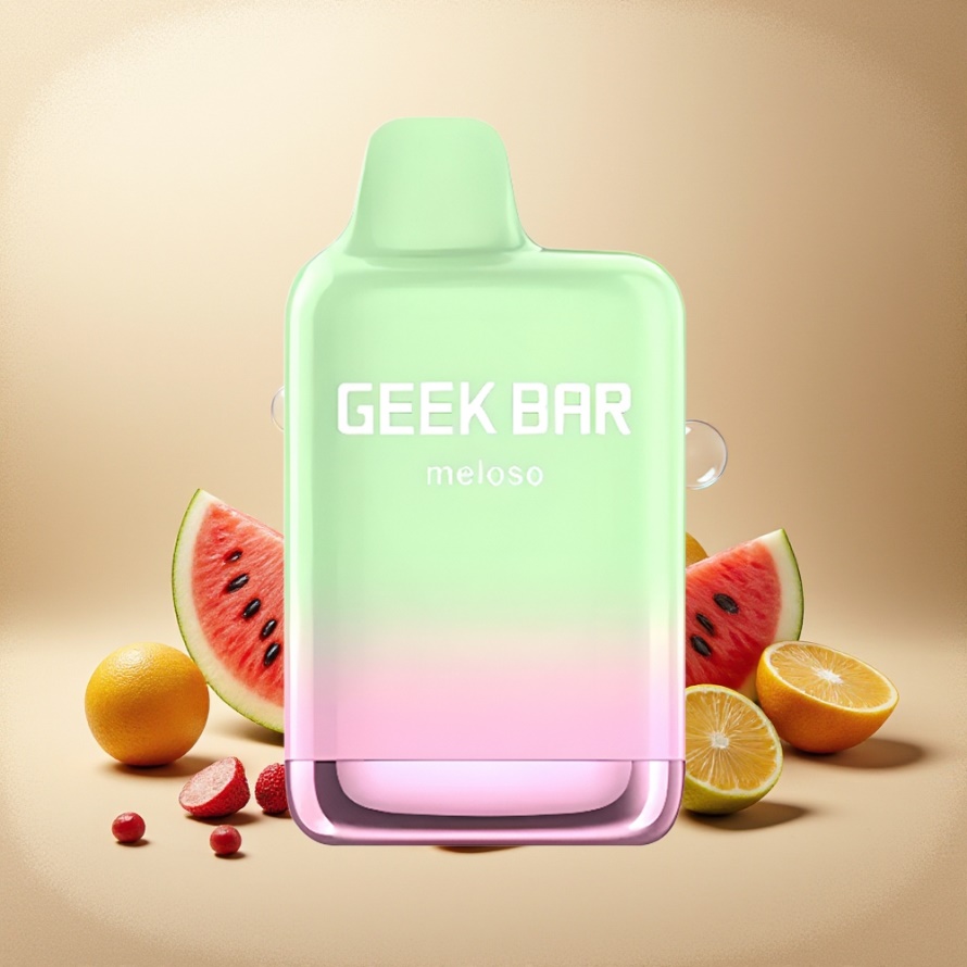 GEEK BAR Meloso Max 9000 Puffs Engångs Vape Vattenmelon IS svensk grossist 600mAh USB-C Dual Mesh Coil