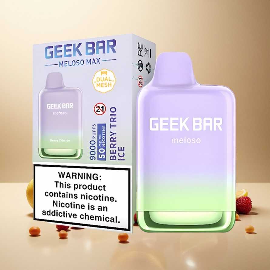 GEEK BAR Meloso Max 9000 Puffs Svensk Grossist Engångs Vape Bärtrio IS med 600mAh & USB-C