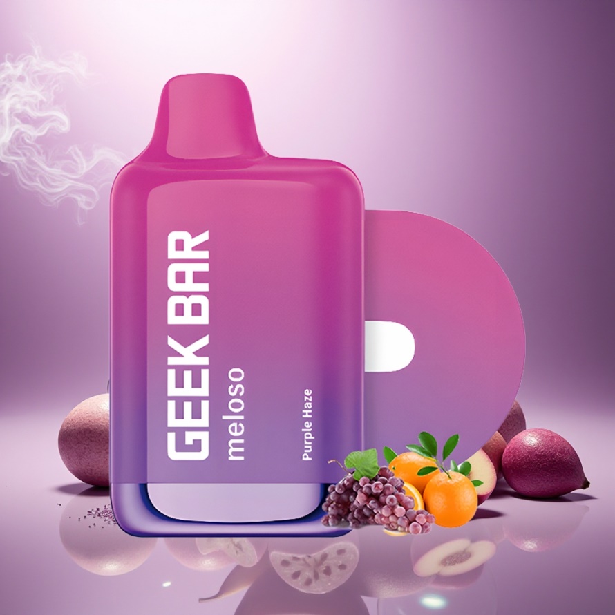 GEEK BAR Meloso Max 9000 Puffs Svensk Grossist Engångs Vape Lila Dis (Dual Mesh Coil, 14ml, 5% Nikotin)