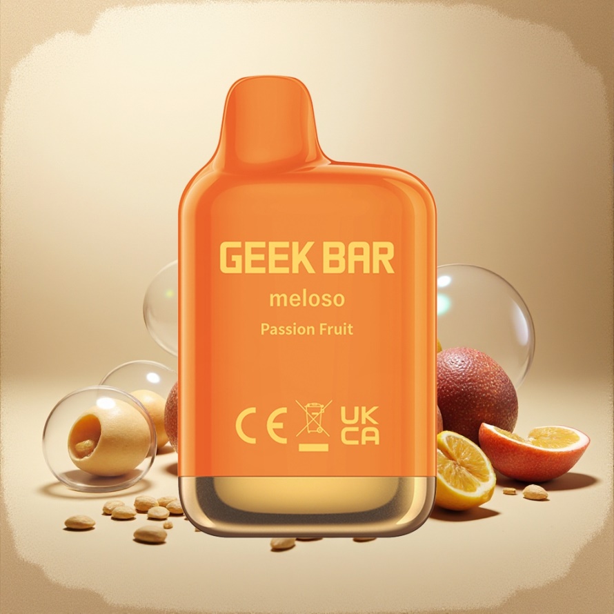 GEEK BAR Meloso Mini 600 Puffs Engångs Vape Passionsfrukt 550mAh 2ml 50/50 VG/PG Dual Mesh 20mg Svensk Grossist