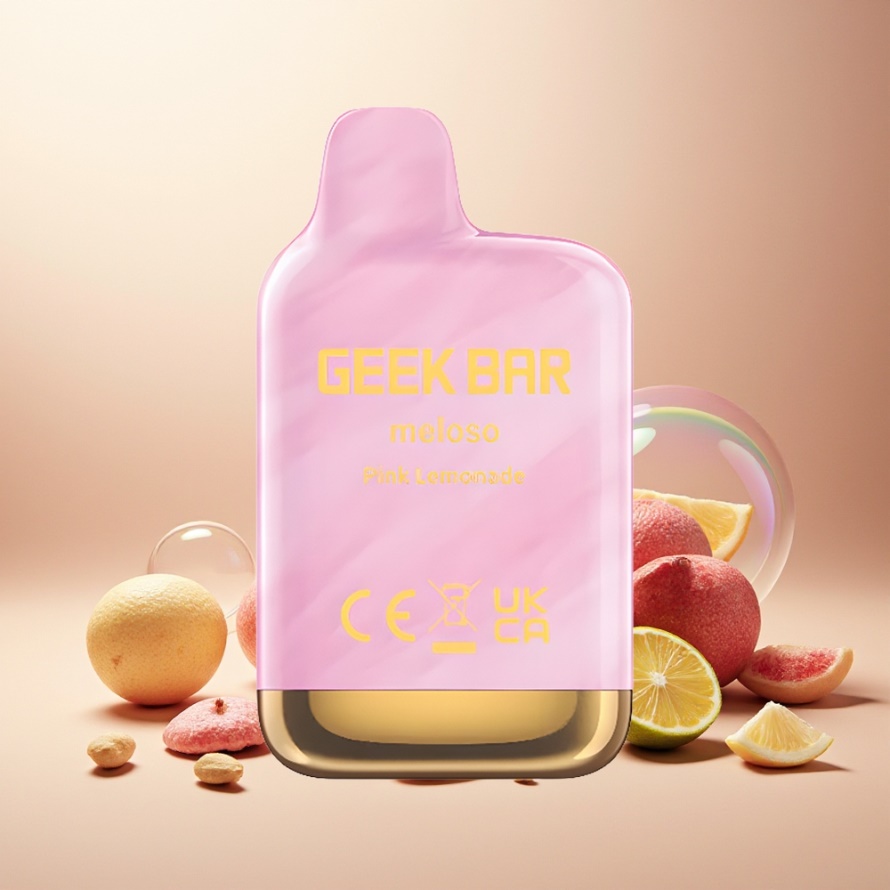 GEEK BAR Meloso Mini 600 Puffs Engångs Vape Rosa Citron (550mAh, 2ml, 50VG/50PG, Dubbla Mesh, 20mg, Auto Draw) – Svensk Grossist