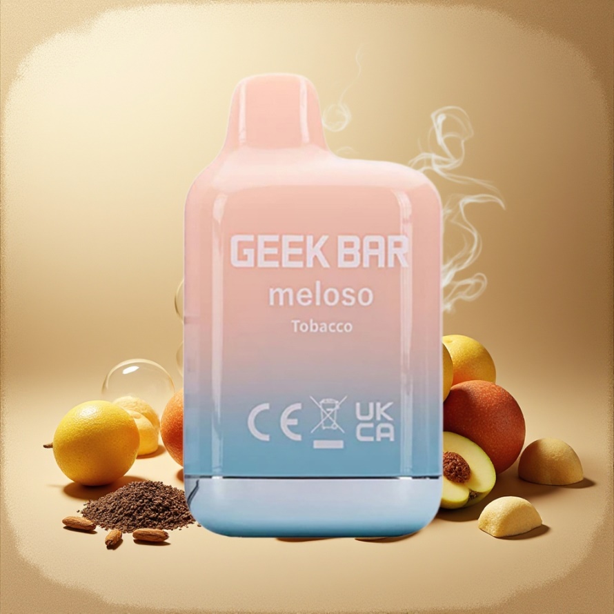 GEEK BAR Meloso Mini 600 Puffs Engångs Vape Tobak 550mAh 2ml 50VG/50PG Dual Mesh 20mg Svensk Grossist