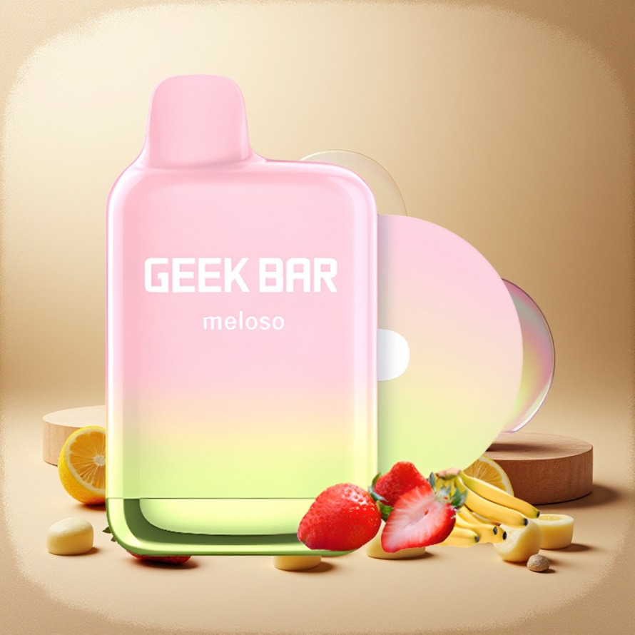 GEEK BAR Meloso Pro 4000 Puffs Engångs Vape Jordgubb Banan 12ml 2% Nikotin Dual-Mesh svensk grossist