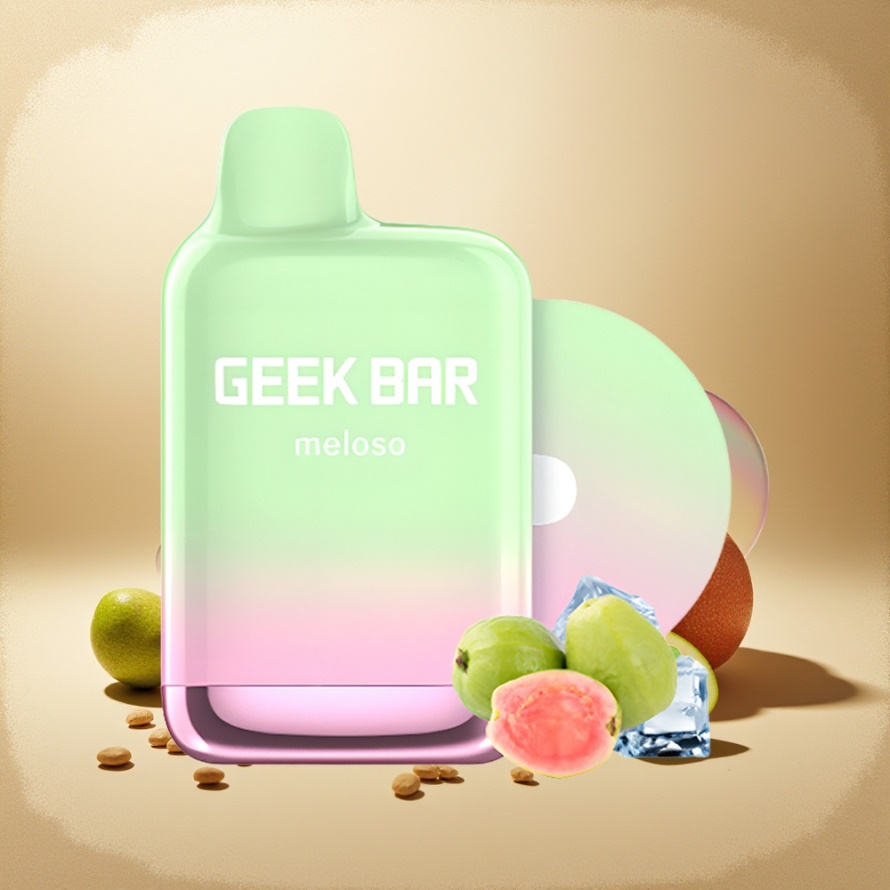 GEEK BAR Meloso Pro 4000 Puffs Svensk Grossist Engångs Vape Guava IS 12ml 2% Nic Dual-Mesh
