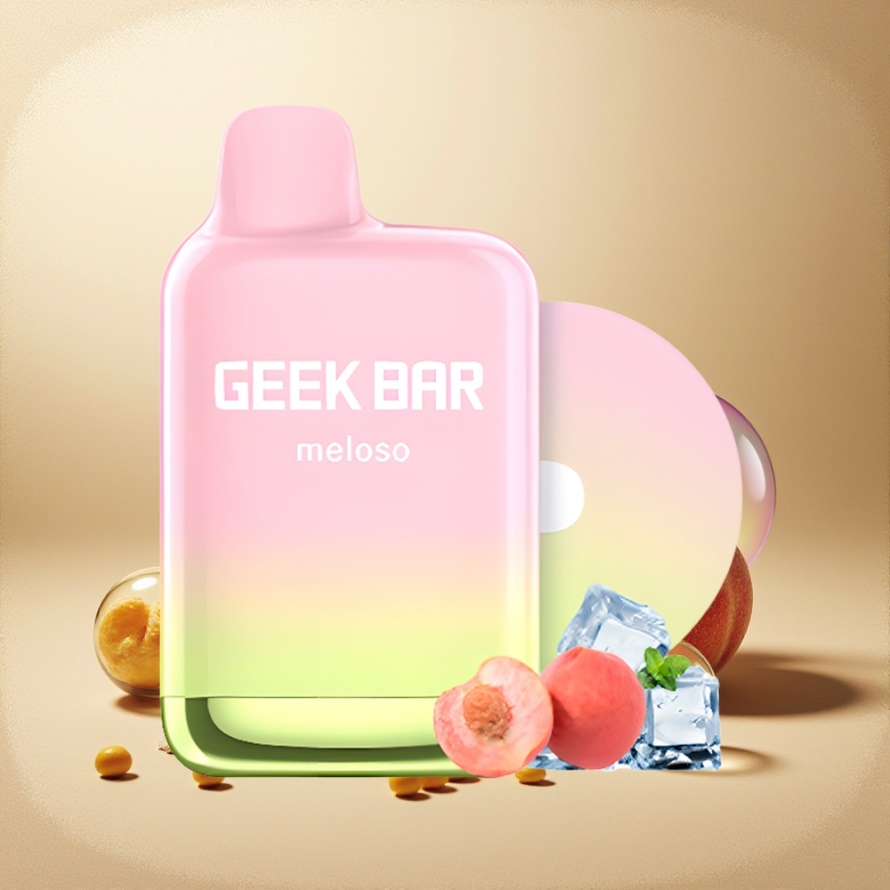 GEEK BAR Meloso Pro 4000 Puffs Svensk Grossist Engångs Vape Persika IS 12ml 2% Nikotin 600mAh Dual-Mesh