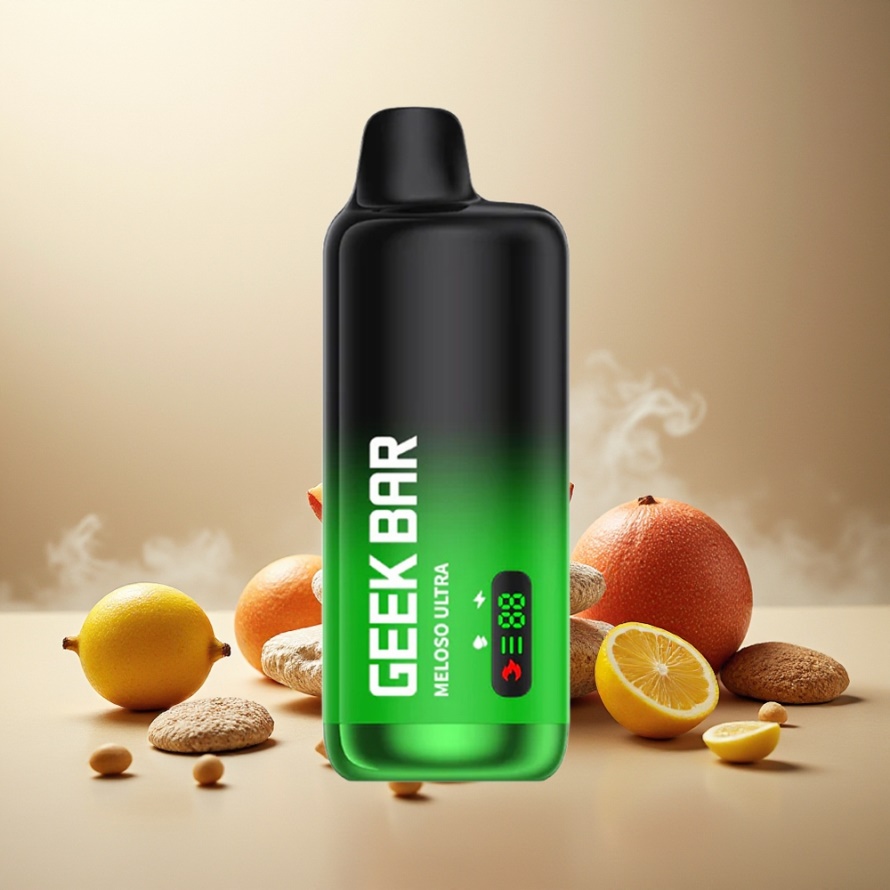 GEEK BAR Meloso Ultra 10000 Puffs Engångs Vape Stenfrys (5% Nikotin, 630 mAh, USB-C, Smart LED-skärm) svensk grossist