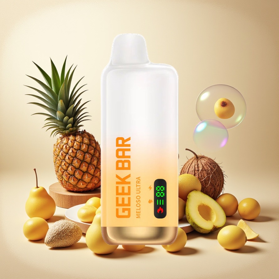 GEEK BAR Meloso Ultra 10000 Puffs Svensk Grossist 5% Nikotin Nicotin 630 mAh USB-C Ananas Kokos IS