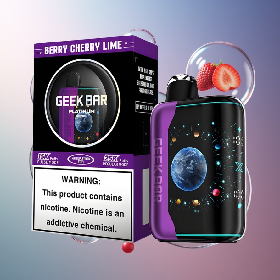 GEEK BAR Platinum Edition 25000 Svensk Grossist Bär Körsbär Lime Snabbuppladdning USB-C
