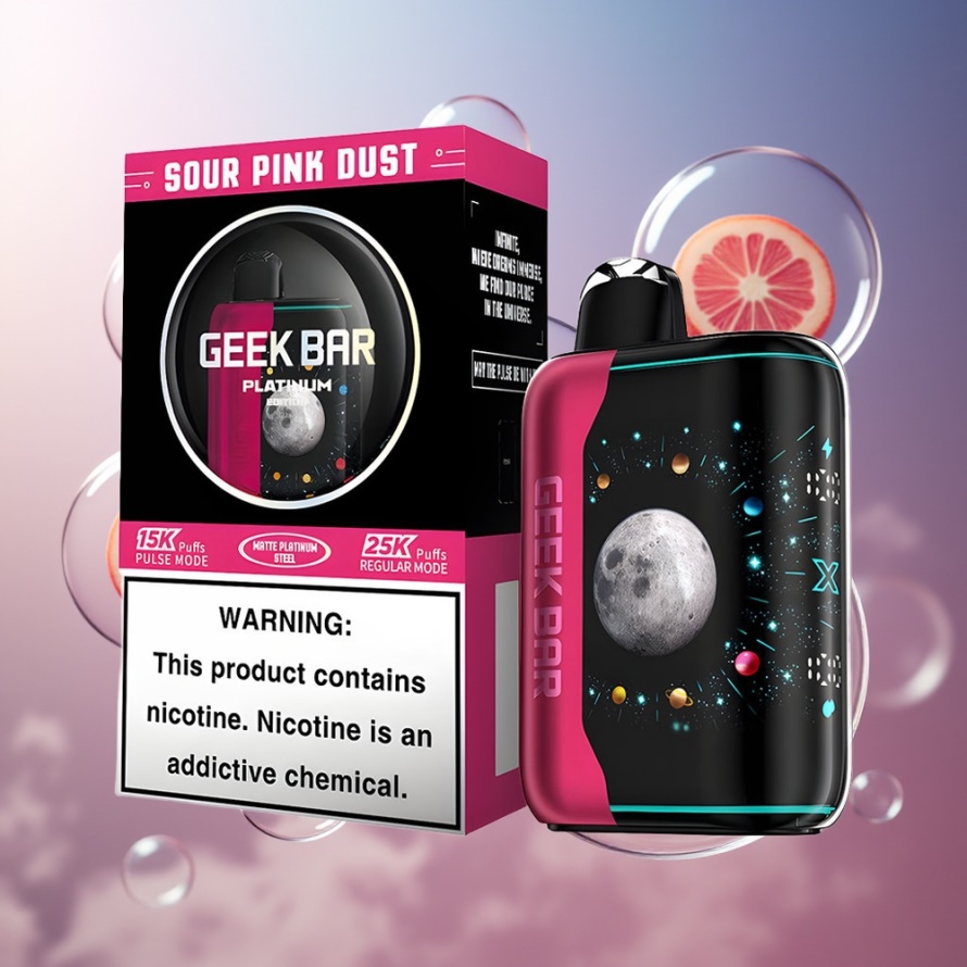 GEEK BAR Platinum Edition 25000 Svensk Grossist Engångs Vape Sursk Rosa Damm med 20mL E-Liquid och 2% Nikotin