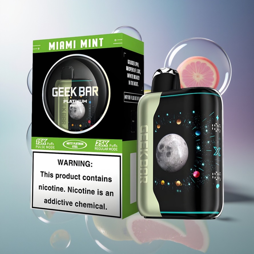 GEEK BAR Platinum Edition 25000 Svensk Grossist med Miami Mynta & Snabbuppladdning USB-C