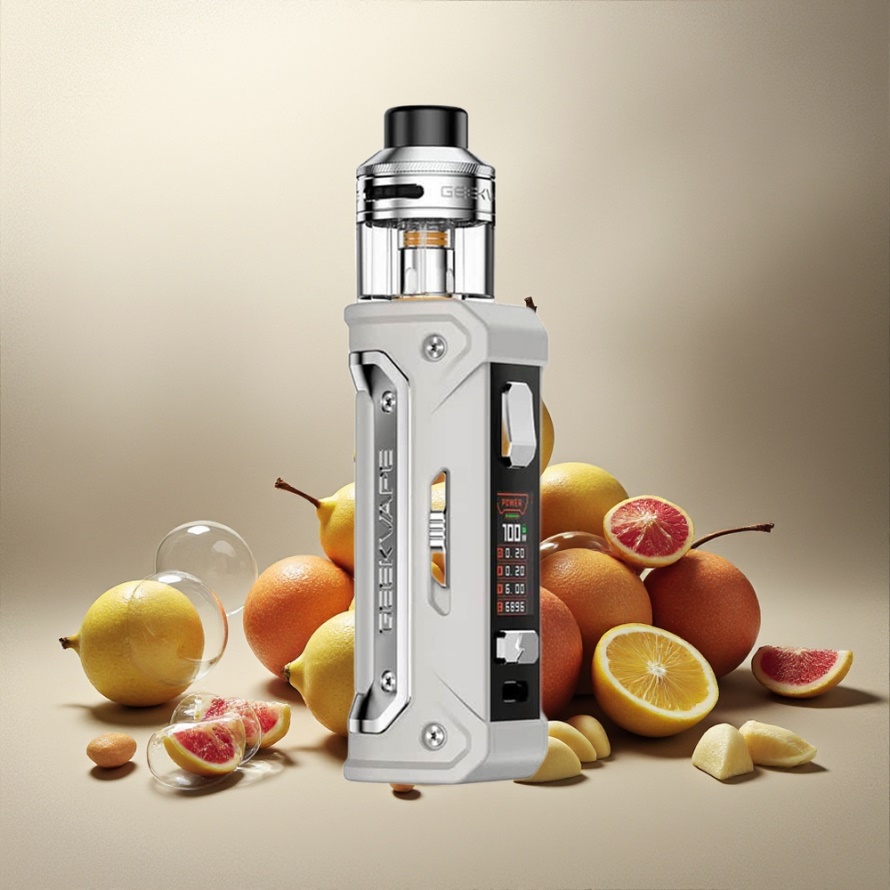 GeekVape E100i Kit Vulkan Grå Svensk Grossist med 3000mAh batteri och 100W effekt