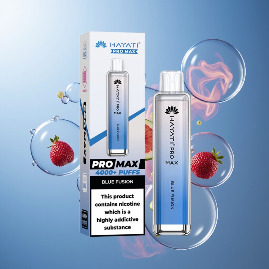 Hayati Pro Max 4000 Puffs Engångs Vape Blå Fusion svensk grossist med 1400mAh & 5% Nikotin