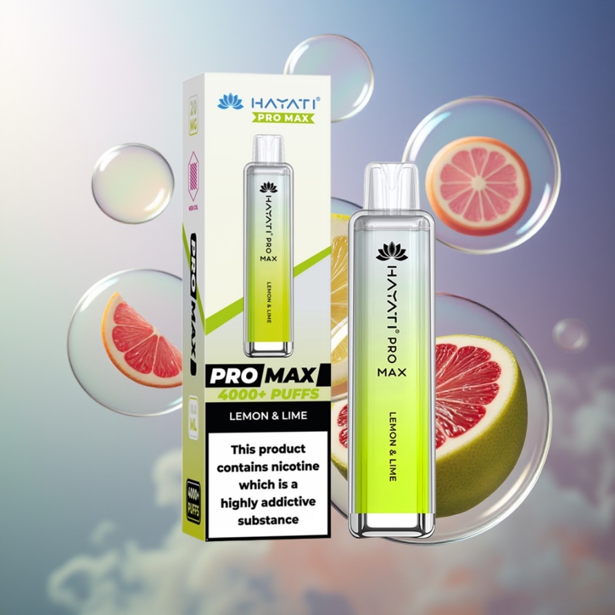 Hayati Pro Max 4000 Puffs Engångs Vape Citron & Lime svensk grossist 1400mAh 2ml TPD