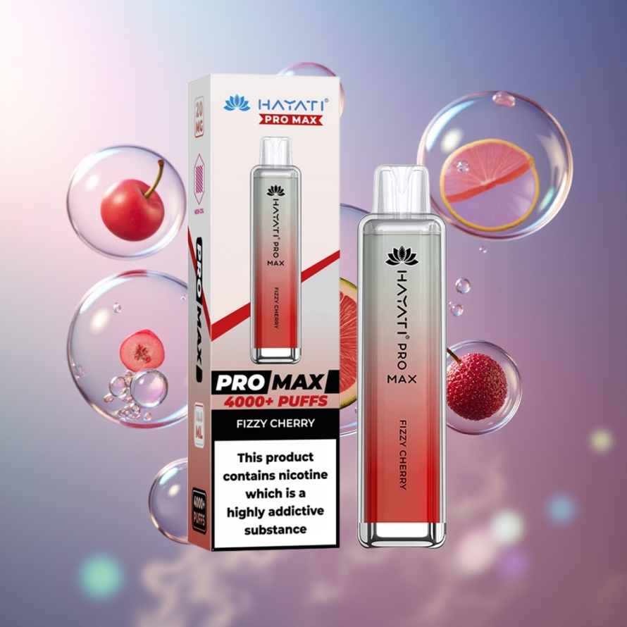 Hayati Pro Max 4000 Puffs Engångs Vape Fizzy Körsbär med 1400mAh Batteri svensk grossist