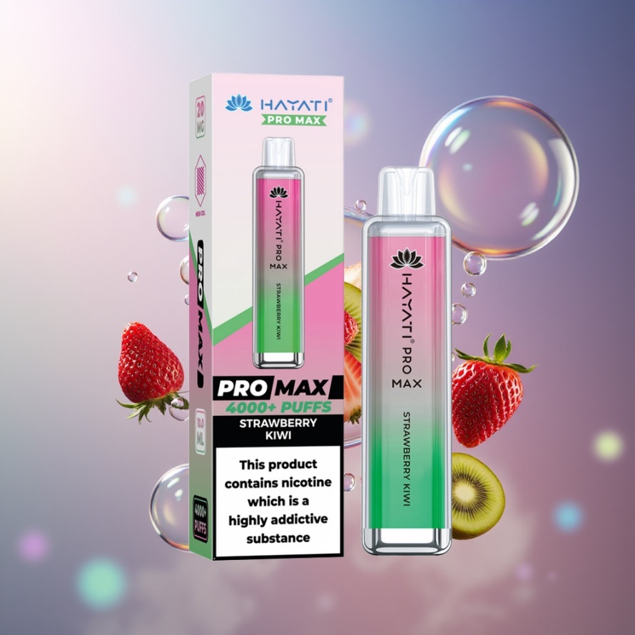 Hayati Pro Max 4000 Puffs Engångs Vape Jordgubb Kiwi svensk grossist 2ml TPD 1400mAh