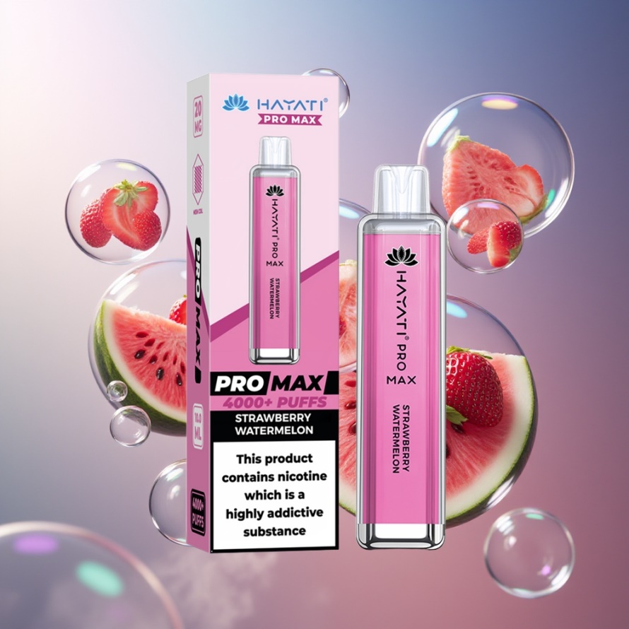 Hayati Pro Max 4000 Puffs Engångs Vape Jordgubb Vattenmelon Svensk Grossist 1400mAh 2ml TPD