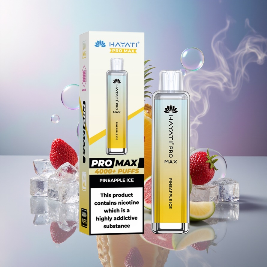Hayati Pro Max 4000 Puffs Engångsvape Ananas Is (1400mAh, 2ml/10ml, TPD) svensk grossist