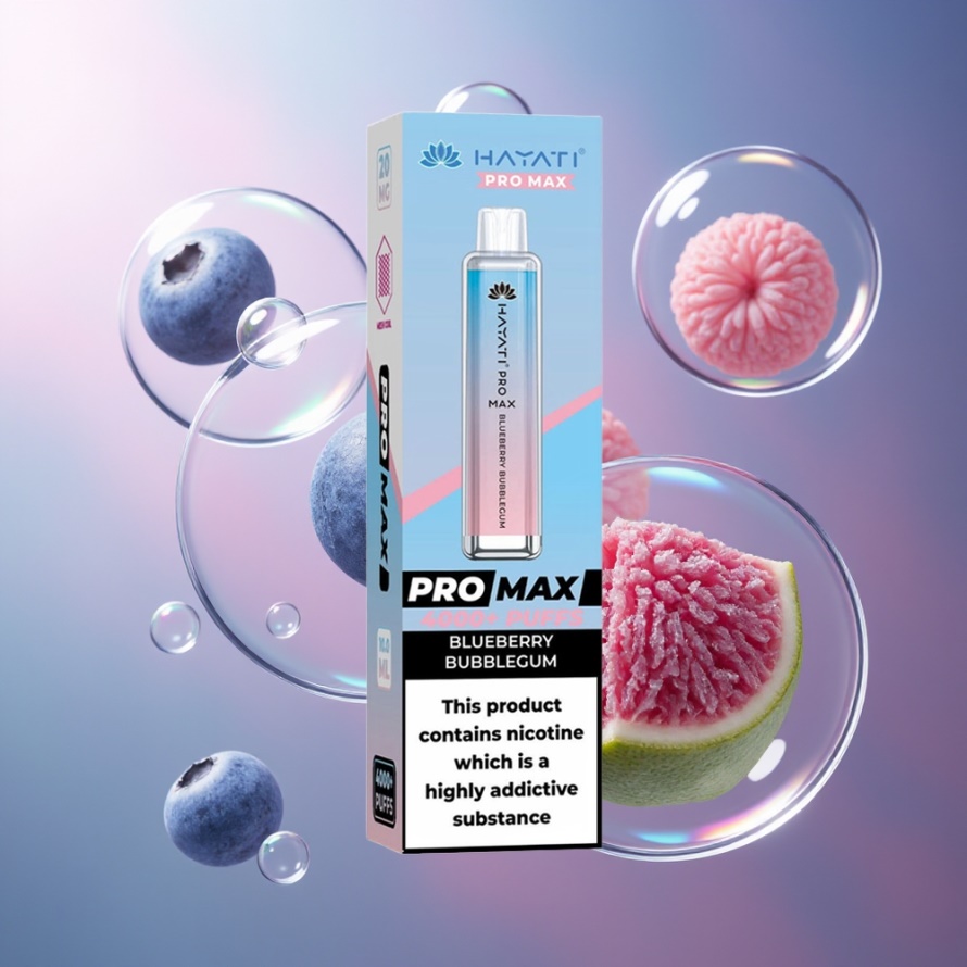 Hayati Pro Max 4000 Puffs Engångsvape Blåbärs Tuggummi svensk grossist 2ml TPD 1400mAh