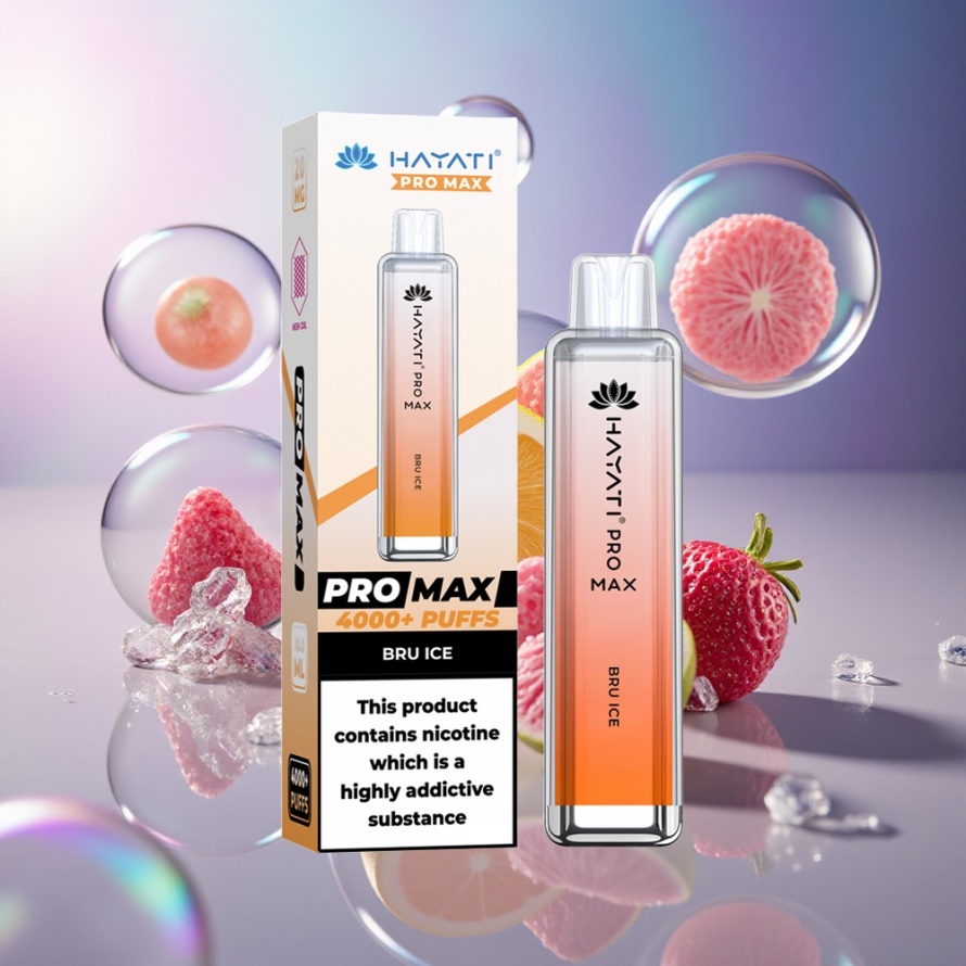Hayati Pro Max 4000 Puffs Engångsvape Bru Is (2ml/10ml, 1400mAh, svensk grossist)