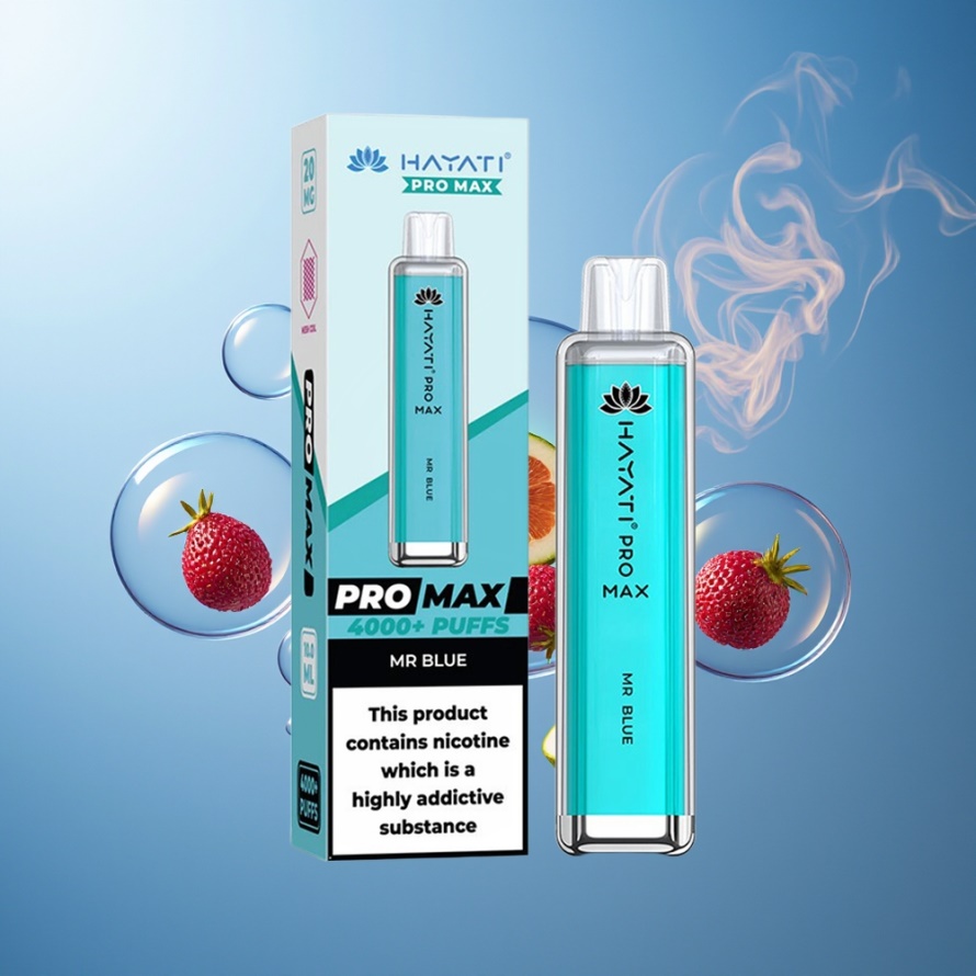 Hayati Pro Max 4000 Puffs Engångsvape Herr Blå svensk grossist 1400mAh 2ml/10ml TPD