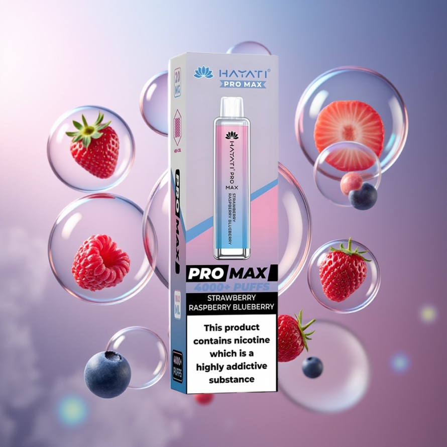 Hayati Pro Max 4000 Puffs Engångsvape Jordgubb Hallon Blåbär 2ml 1400mAh svensk grossist
