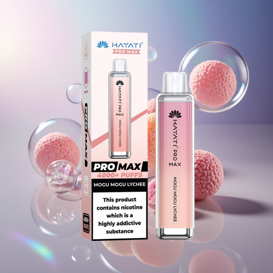 Hayati Pro Max 4000 Puffs Engångsvape Mogu Mogu Litchi Svensk Grossist 1400mAh 2ml TPD