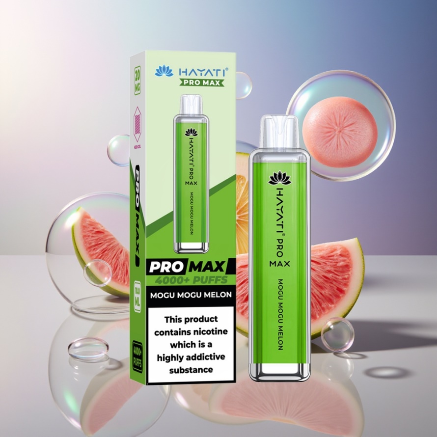 Hayati Pro Max 4000 Puffs Engångsvape Mogu Mogu Melon svensk grossist 1400mAh 2ml TPD