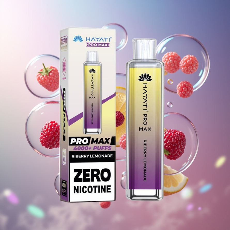 Hayati Pro Max 4000 Puffs Engångsvape Riberry Lemonade Svensk Grossist 1400mAh 2ml TPD