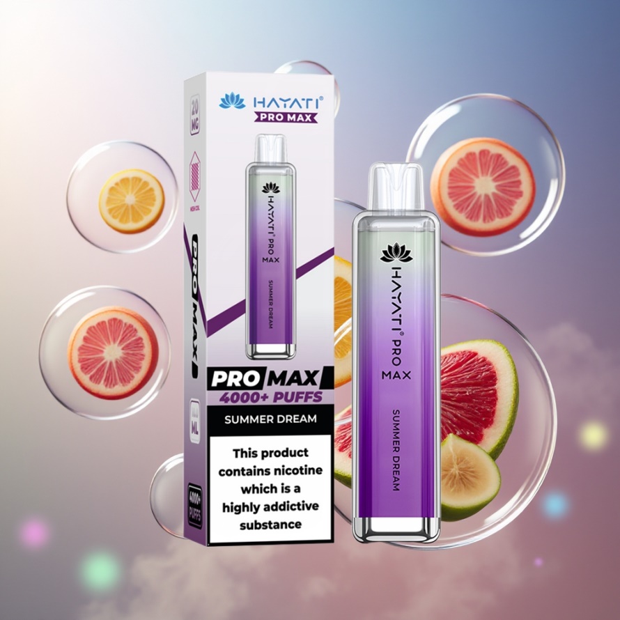 Hayati Pro Max 4000 Puffs Engångsvape Sommardröm Svensk Grossist TPD 2ml 5% Nic 1400mAh