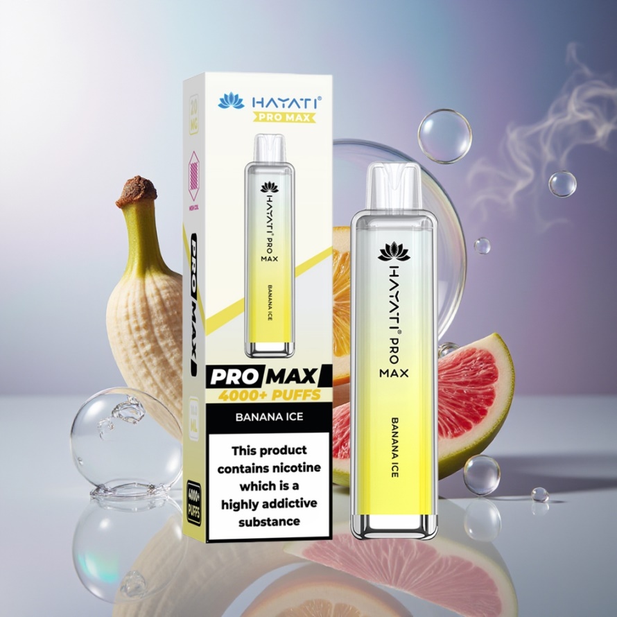 Hayati Pro Max 4000 Puffs Svensk Grossist Engångs Vape Bananis med 1400mAh Batteri & LED