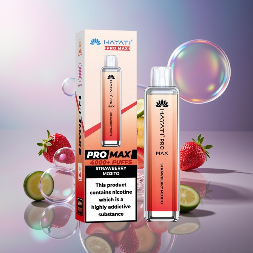 Hayati Pro Max 4000 Puffs Svensk Grossist Engångs Vape Jordgubb Mojito 2ml 1400mAh