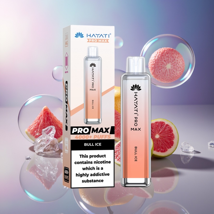 Hayati Pro Max 4000 Puffs Svensk Grossist Engångsvape Bull Is Dual 1.1 Ohm Mesh Coil 1400mAh 2ml TPD-Compliance