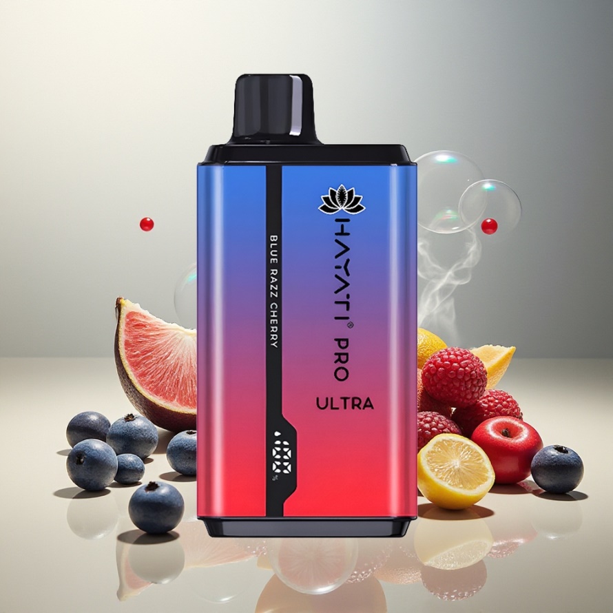 Hayati Pro Ultra 15000 PuffsEngångs Vape Blå Hallon Körsbär (850mAh, 24ml) svensk grossist