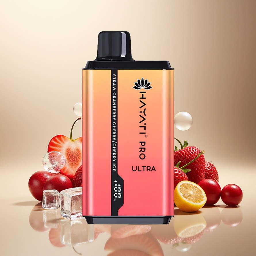Hayati Pro Ultra 15000 PuffsEngångs Vape Jordgubb Tranbär Körsbär Is 2x12ml 850mAh svensk grossist