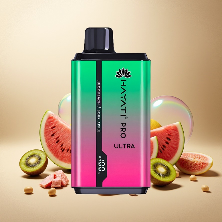 Hayati Pro Ultra 15000 PuffsEngångs Vape Vattenmelon Kiwi Passionsfrukt 850mAh 24ml svensk grossist