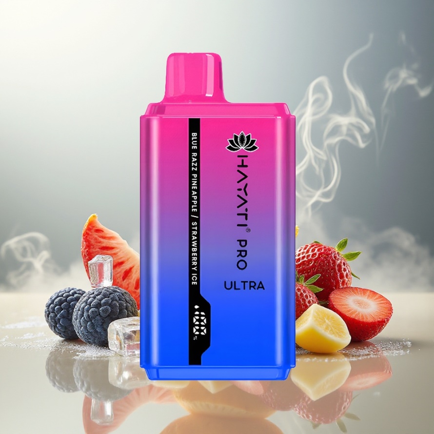 Hayati Pro Ultra 15000 Puffs Svensk GrossistEngångs Vape Blå Hallon Ananas Jordgubb Is 850mAh 24ml 2% Nikotin