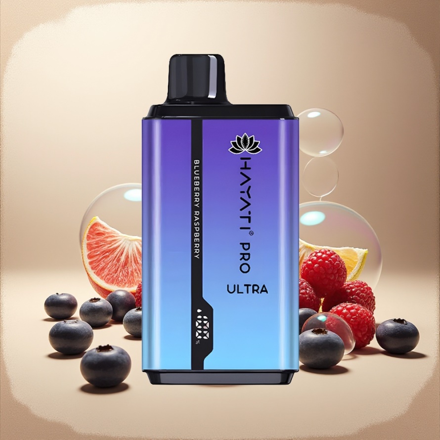 Hayati Pro Ultra 15000 Puffs Svensk GrossistEngångs Vape Blåbär Hallon 850mAh 24ml 2% Nikotin