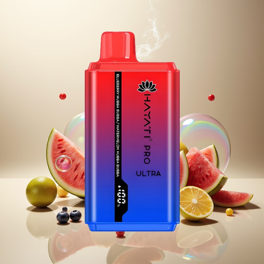 Hayati Pro Ultra 15000 Puffs Svensk GrossistEngångs Vape Blåbär Hubba Bubba Vattenmelon Hubba Bubba 850mAh 24ml 2% Nikotin